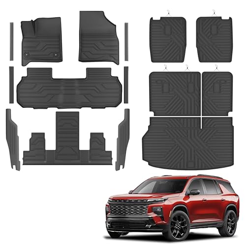 KARPAL Floor Mats for 2024 2025 2026 Chevy Traverse 7 Seats 2025 2026 Buick Enclave 7 Seats Captain Chairs AllWeather TPE Custom Fit Floor Liners Car Accessories - Image 1