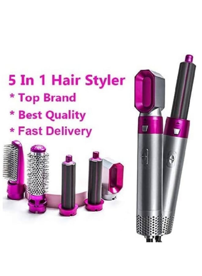 PROMASS 5 In 1 Hair Dryer Hot Air Brush Styler Negative Ion Hair Straightener Volumizer Hair Curler Hot Air Wrap Comb Brush - Image 3