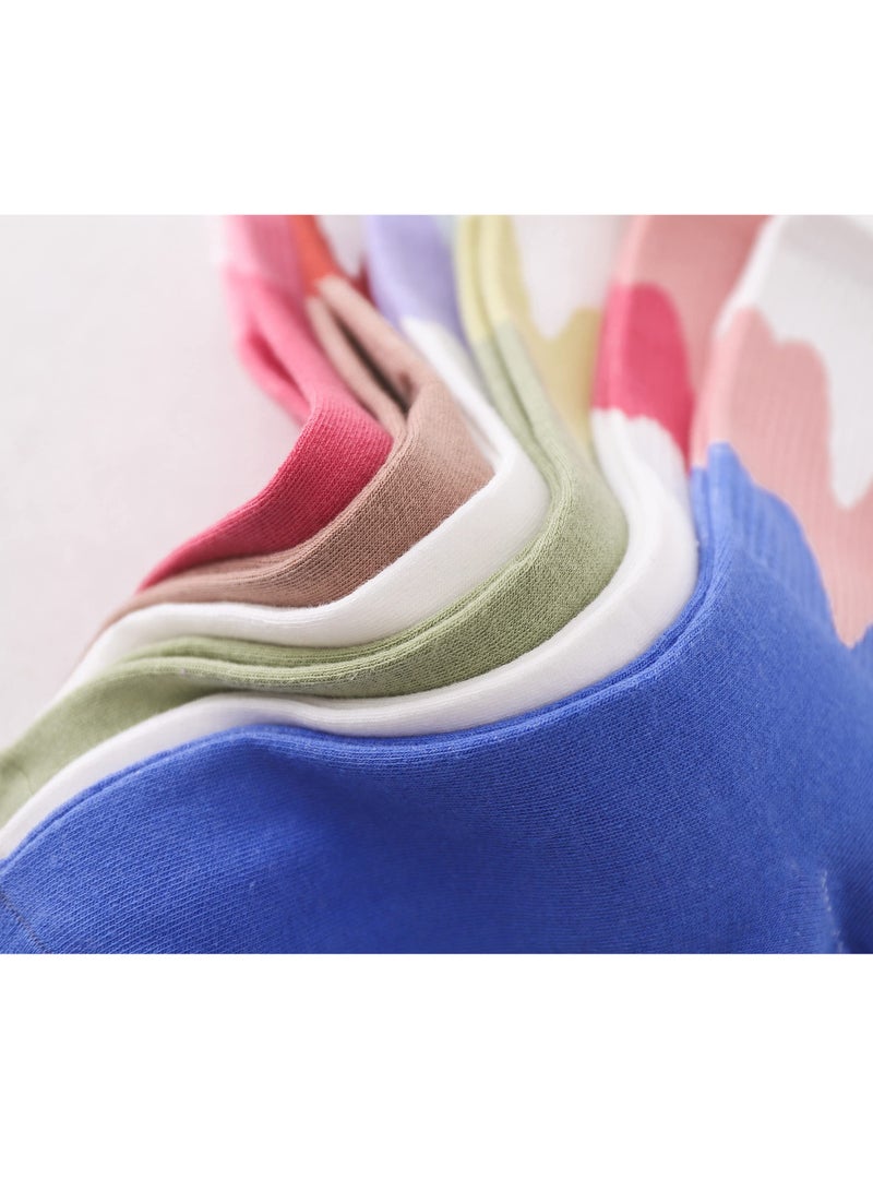 5 Pairs of Women's Fun Cotton Crew Socks in Bright Colors for Casual Wear - Image 3
