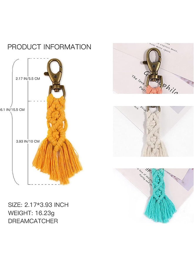 Antikiano - Macrame Keychains Boho Macrame Bag Charms with Tassels Car Hanging 4 pieces - multicolor - Image 1