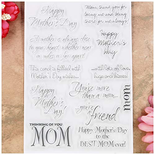 KWELLAM Words Happy Mother's Day Thing of You Mom Clear Stamps for Card Making Decoration and DIY Scrapbooking 21032934 - Image 2