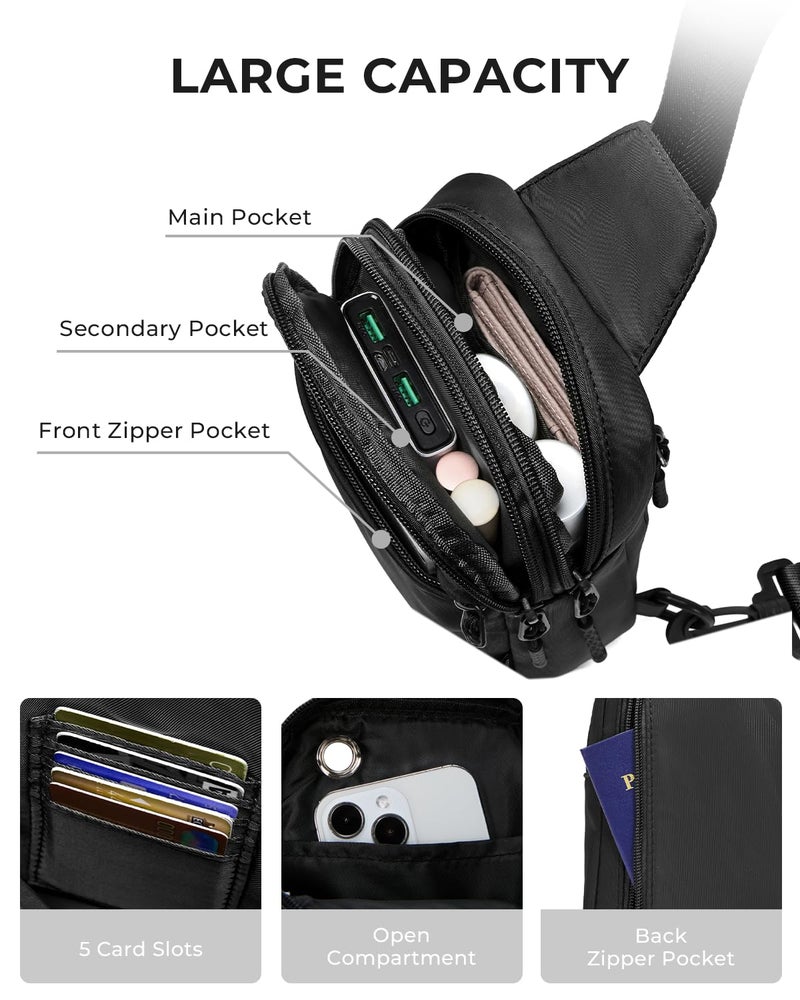 CHOLISS Small Crossbody Bags for Women and Men, Sling Backpack Travel Bag Nylon - Image 4