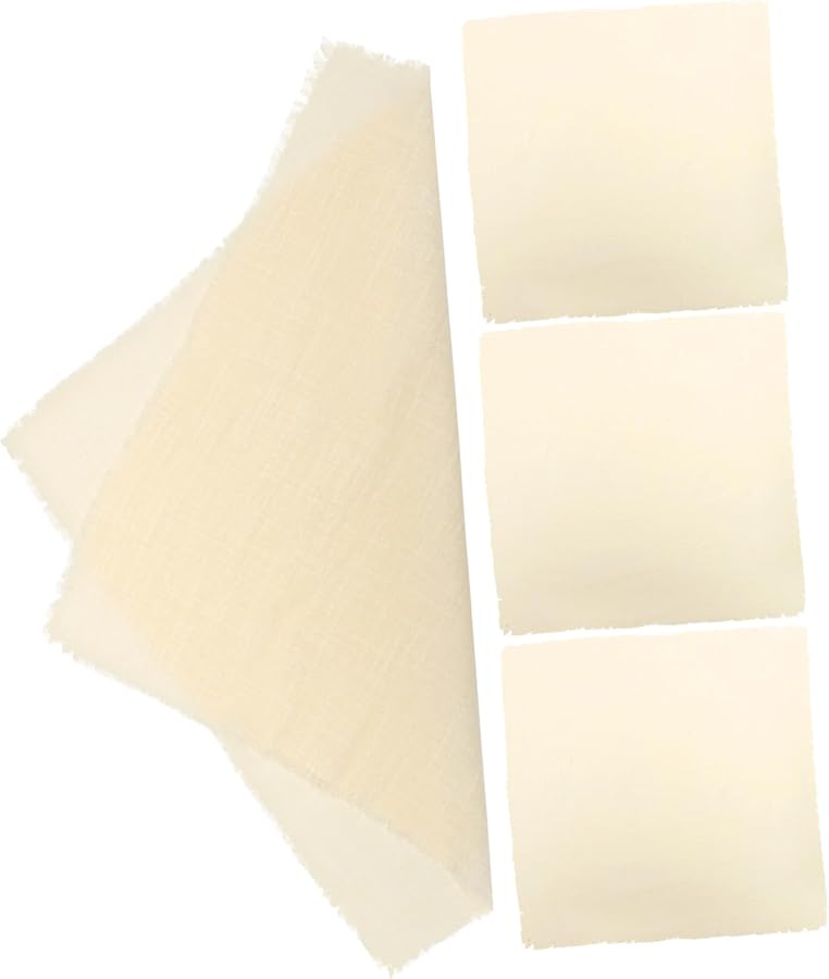 مناديل العشاء القطنية الكتانية القابلة لإعادة الاستخدام باللون البيج 4 قطع ماصة للمطبخ وتناول الطعام والحفلات - Image 1