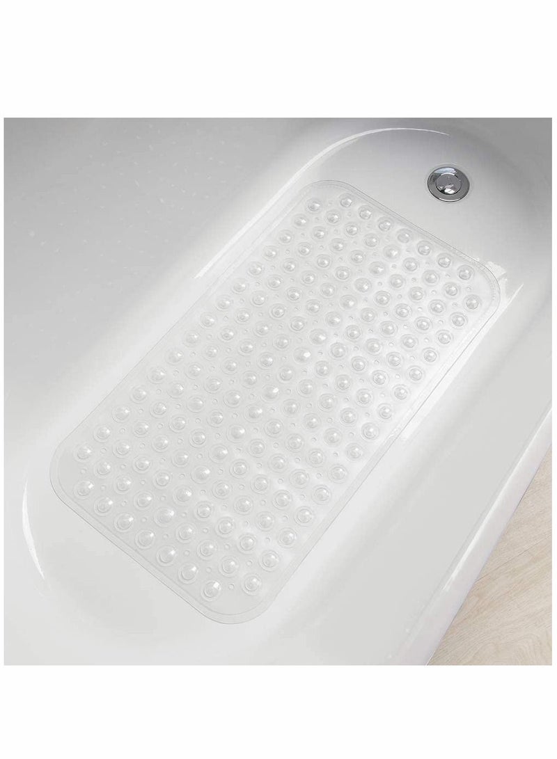 SYOSI Bath Tub Mat, Inches Non-Slip Shower Mats with Suction Cups and Drain Holes, Bathtub Mats Bathroom Mats Machine Washable, Medium Size 27.6 x 15 (Clear) - Image 2