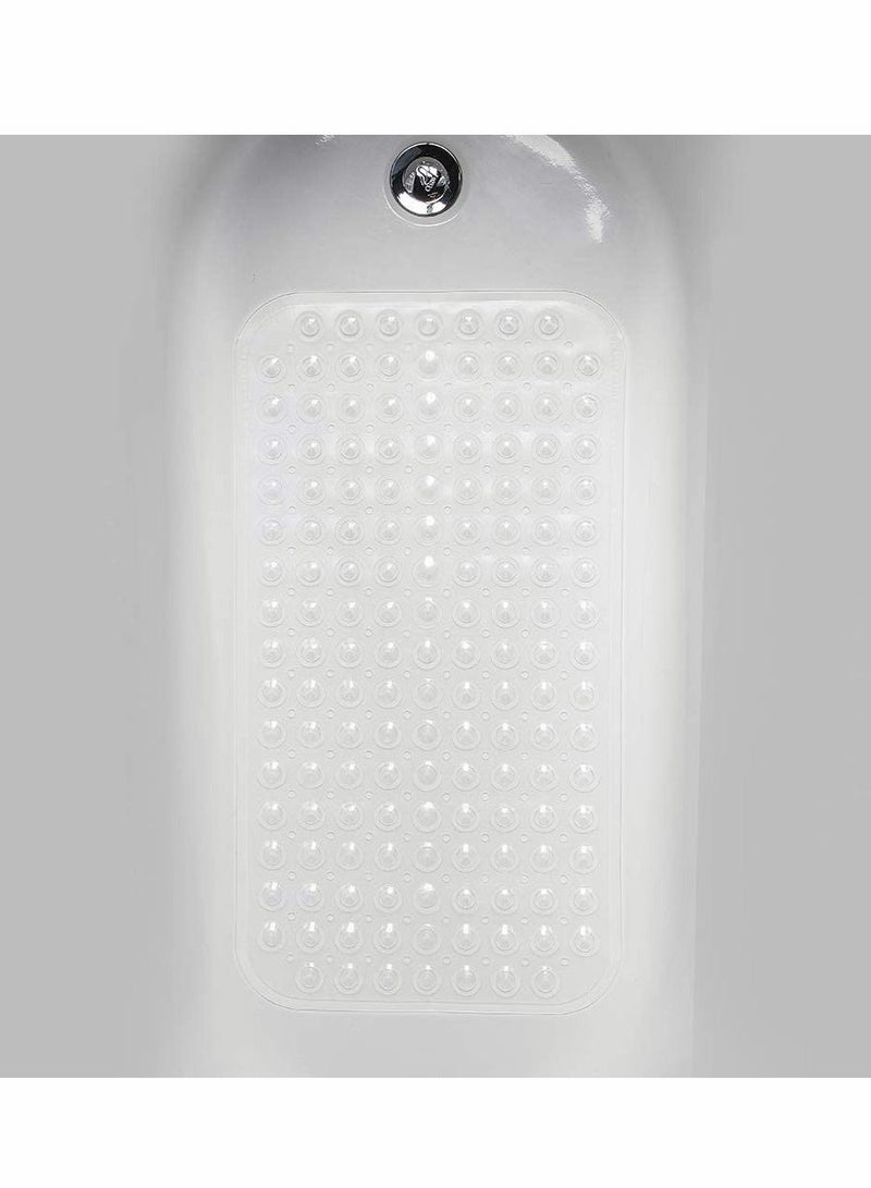 SYOSI Bath Tub Mat, Inches Non-Slip Shower Mats with Suction Cups and Drain Holes, Bathtub Mats Bathroom Mats Machine Washable, Medium Size 27.6 x 15 (Clear) - Image 4