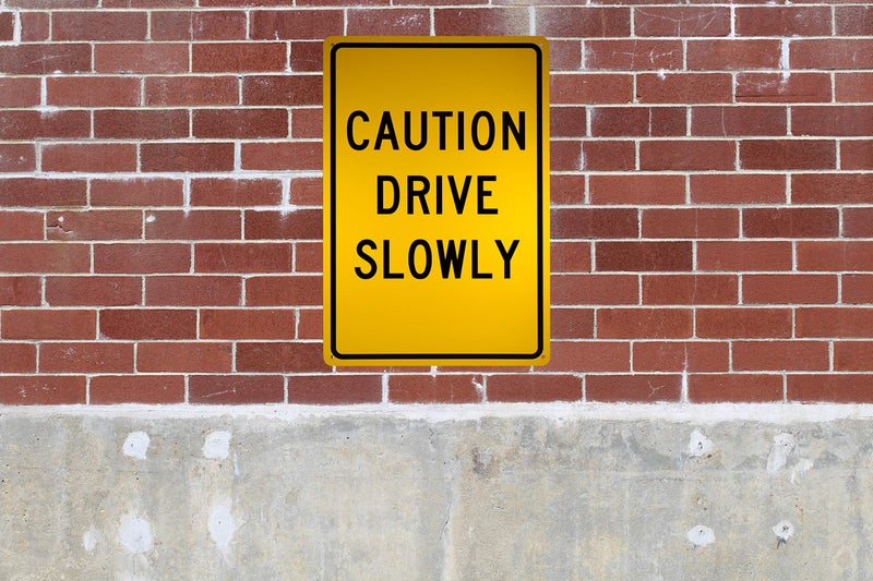 NMC TM72G Traffic Sign, Legend "CAUTION DRIVE SLOWLY", 12" Length x 18" Height, Aluminum 0.040, Black on Yellow - Image 3
