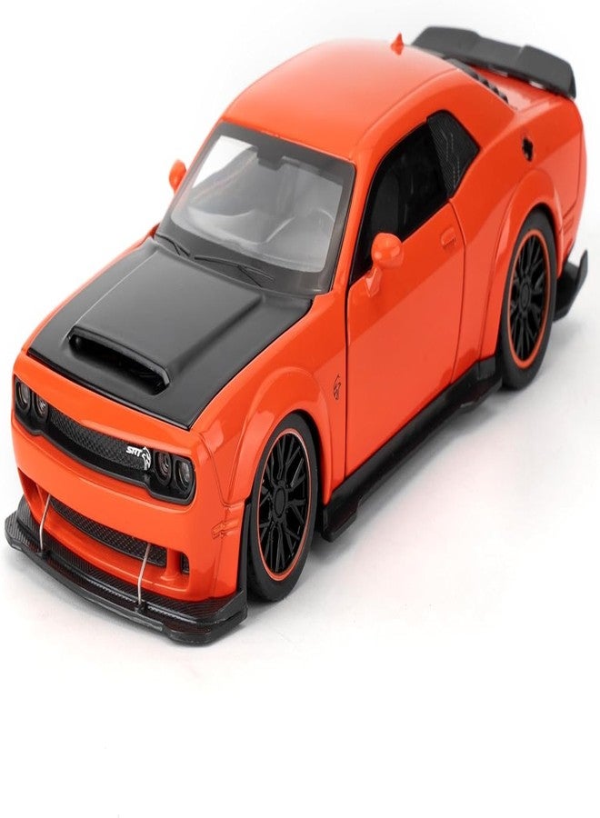 FEXXA Hellcat 1:32 Scale Dodge Challenger Die-Cast Metal Toy Model Car for Kids - Pull Back Mechanism, Birthday Gift for 3+ Year Old Boys (Hellcat Orange) - Image 1