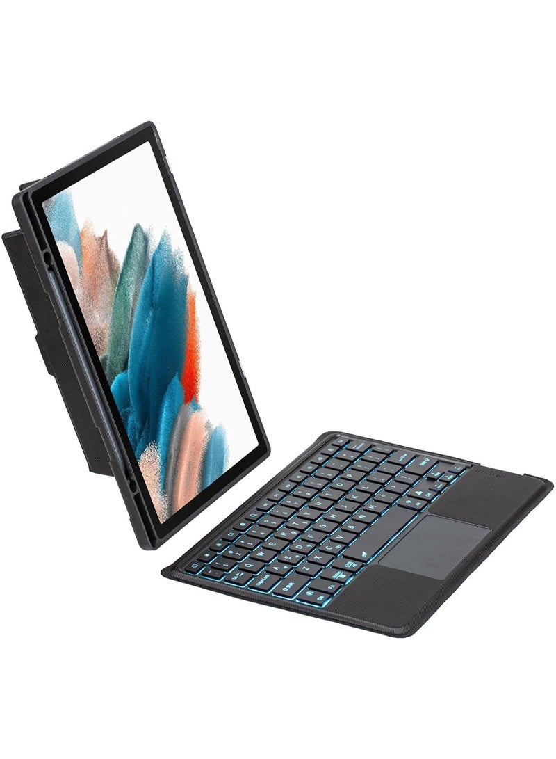 general Arabic and English Backlit Keyboard Case Compatible with Samsung Galaxy Tab S9 FE/Tab S9 11 inch 2023, 7 Colors Backlight Detachable Wireless Touched Keyboard Cover - Image 5
