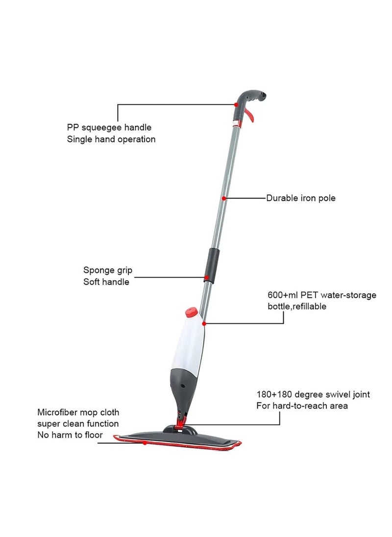 Generic Spray Mop With 3 Floor Cleaning Pad Set Multicolour 110cm  - Image 2
