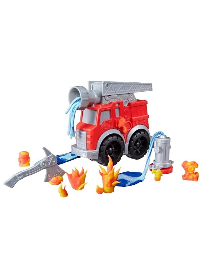 Play-Doh - Play-Doh Wheels Fire Engine Playset – Firetruck Toy with 2 Non-Toxic Modeling Compounds (Water & Fire Colors) | Creative Crafting Toy for Kids Ages 3+ - Image 1