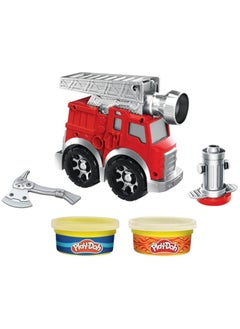Play-Doh Wheels Fire Engine Playset – Firetruck Toy with 2 Non-Toxic Modeling Compounds (Water & Fire Colors) | Creative Crafting Toy for Kids Ages 3+