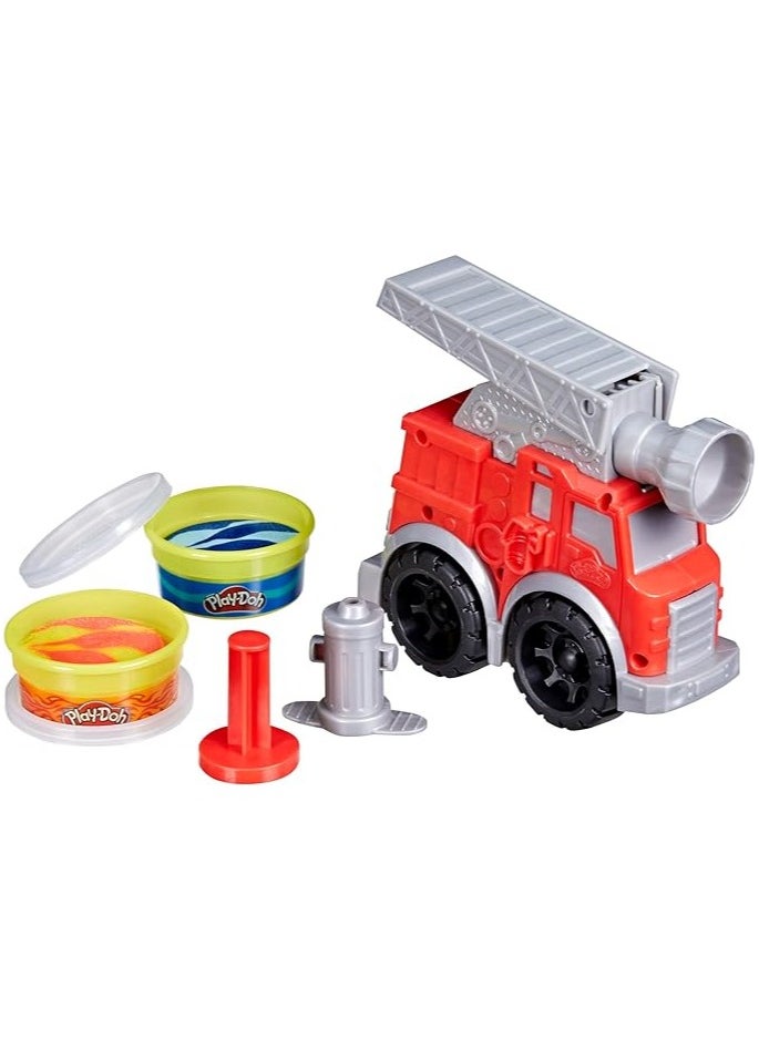 Play-Doh - Play-Doh Wheels Fire Engine Playset – Firetruck Toy with 2 Non-Toxic Modeling Compounds (Water & Fire Colors) | Creative Crafting Toy for Kids Ages 3+ - Image 1