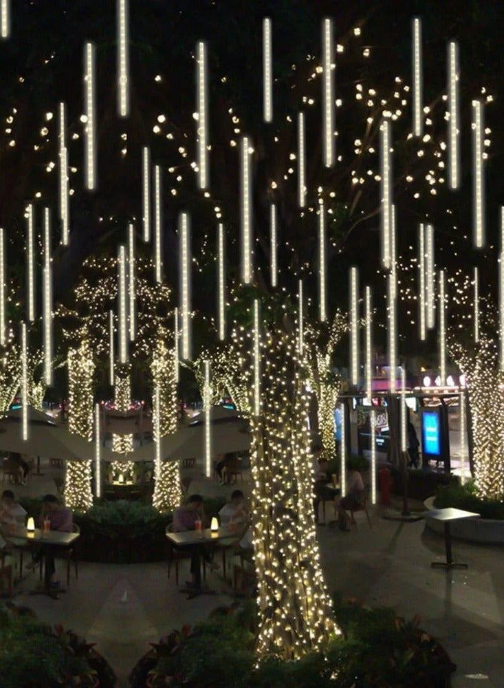 Generic LED Rainfall Lights, Meteor Shower Lights, 60 cm, 8 Tubes, Icicle Snowfall Lights for Parties, Holidays, Garden, Tree, Decorations, and Outdoor Use  - Image 1