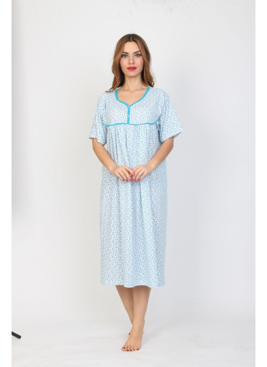 Seva Mother's Nightgown Short Sleeve Battal Comfortable Fit Nightgown  - Image 2