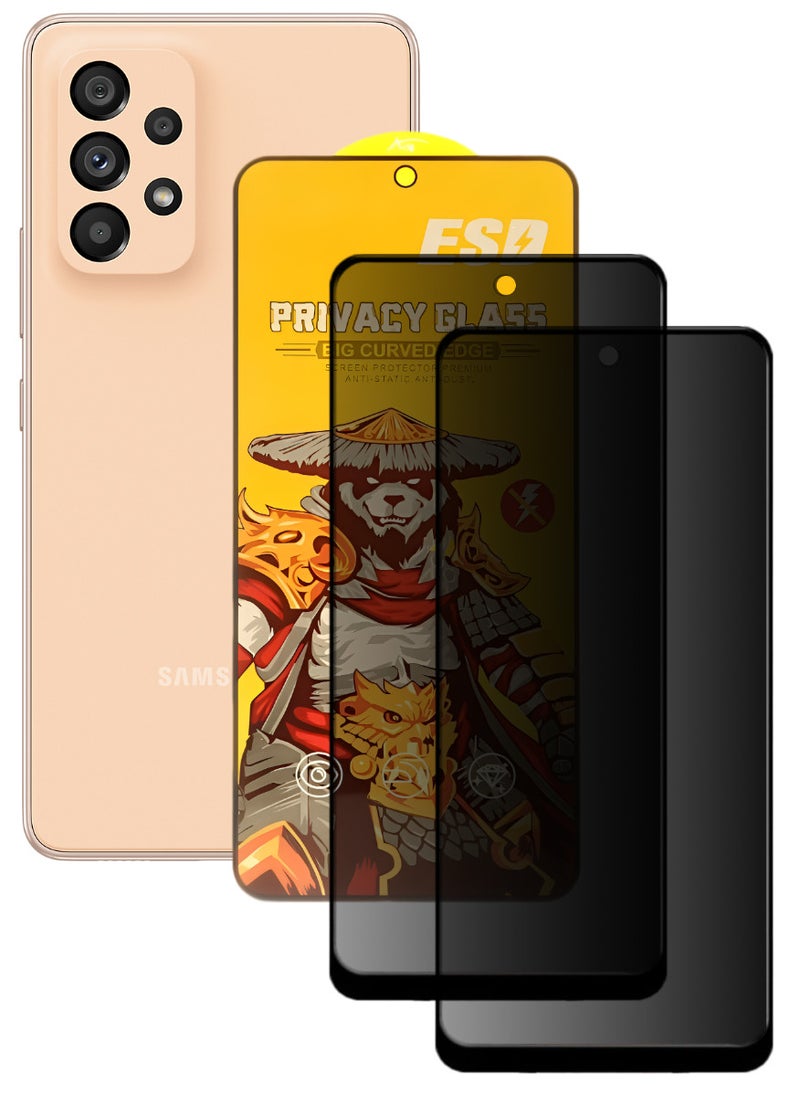 ESD 2 Pieces Tempered Dustproof Privacy Glass Screen Protector Compatible For Samsung Galaxy A53 5G - Image 1