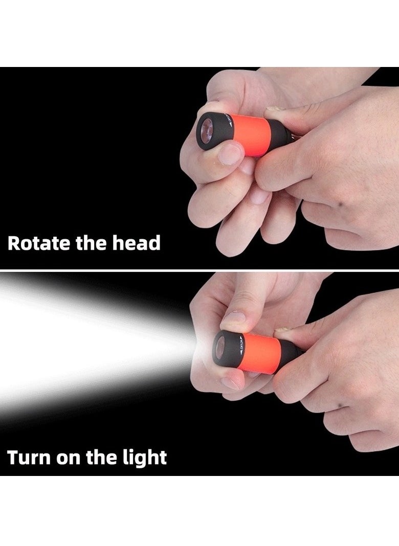 AROAQ Mini Keychain Flashlight, Usb Torch Rechargeable Colorful Led Flashlight, Portable Bright Flashlight Keychain, High-powered Keychain Lamp With Hook For Camping, (Purple)  - Image 4