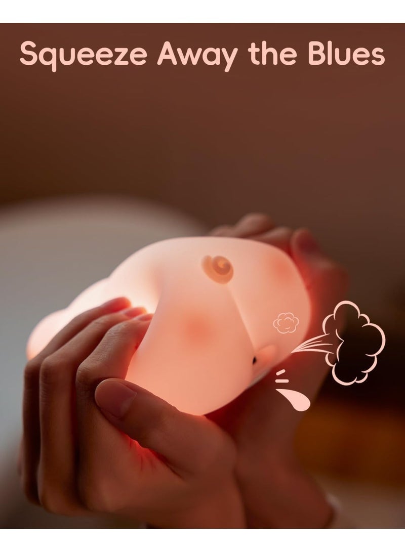 Piggy Night Light for Kids,Silicone Piggy Cute Lamp,3 Level Dimmable Kids Night Light,30 Minutes Timer Nightlight for Kids Room, Rechargable Bedside Touch Baby Night Light, Soft Kids Lamp - Image 5