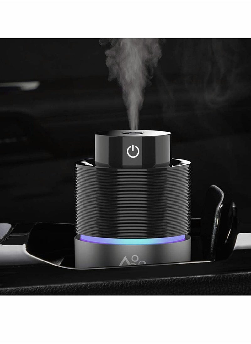 KASTWAVE - Car Diffuser Usb Plug In Car Humidifier Essential Oil Diffuser Mini Portable Aromatherapy Cup Holder 7 Colors LED Lights Car Humidifier Diffuser for Vehicle Office Travel Home 200mL - Image 1