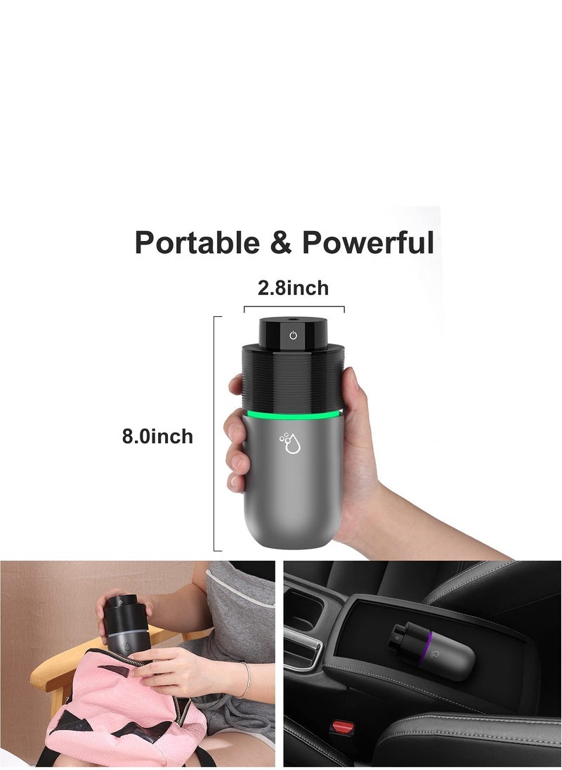 KASTWAVE - Car Diffuser Usb Plug In Car Humidifier Essential Oil Diffuser Mini Portable Aromatherapy Cup Holder 7 Colors LED Lights Car Humidifier Diffuser for Vehicle Office Travel Home 200mL - Image 1