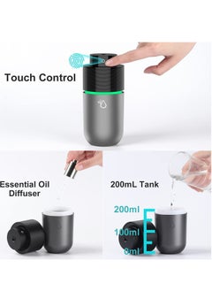 KASTWAVE مرطب هواء سيارة مع موزع عطر يو إس بي سهل الاستخدام، موزع زيت أساسي مصغر محمول لحامل الأكواب مع 7 ألوان من أضواء LED، مرطب هواء سيارة للاستخدام في السيارة المكتب السفر المنزل سعة 200 مل  - Image 2