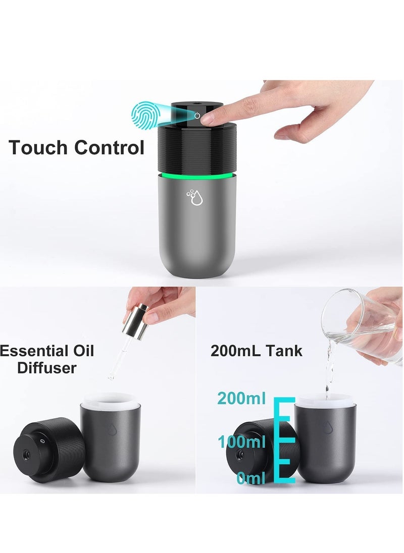 KASTWAVE - Car Diffuser Usb Plug In Car Humidifier Essential Oil Diffuser Mini Portable Aromatherapy Cup Holder 7 Colors LED Lights Car Humidifier Diffuser for Vehicle Office Travel Home 200mL - Image 1