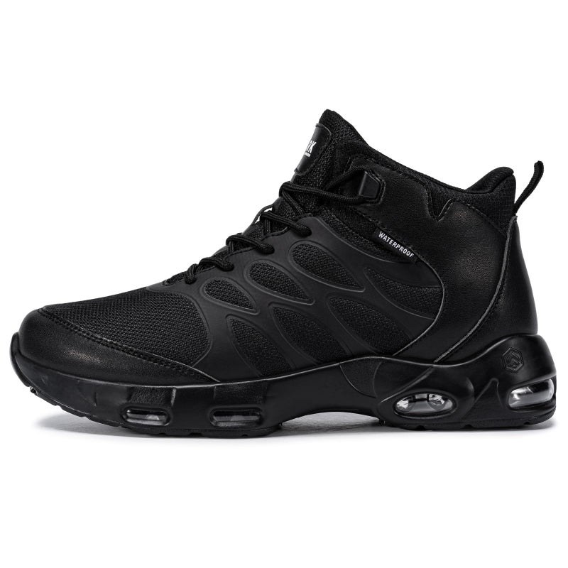 LARNMERN Wide Men Non Slip Boots Restaurant Service Breathable Mesh Waterproof Outdoor Shoes Slip Resistant Work Ankle Boot Chef Zapatos Trabajo Casual Hiking Sneakers (Black,9W) - Image 4
