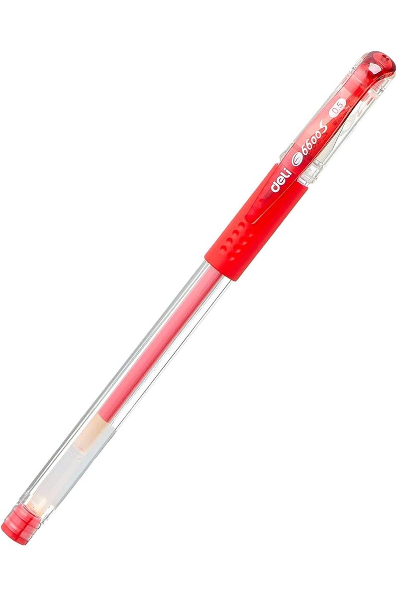 Deli Ballpoint Pen 6600S-RED, Black Ink, 0.5mm - Image 1