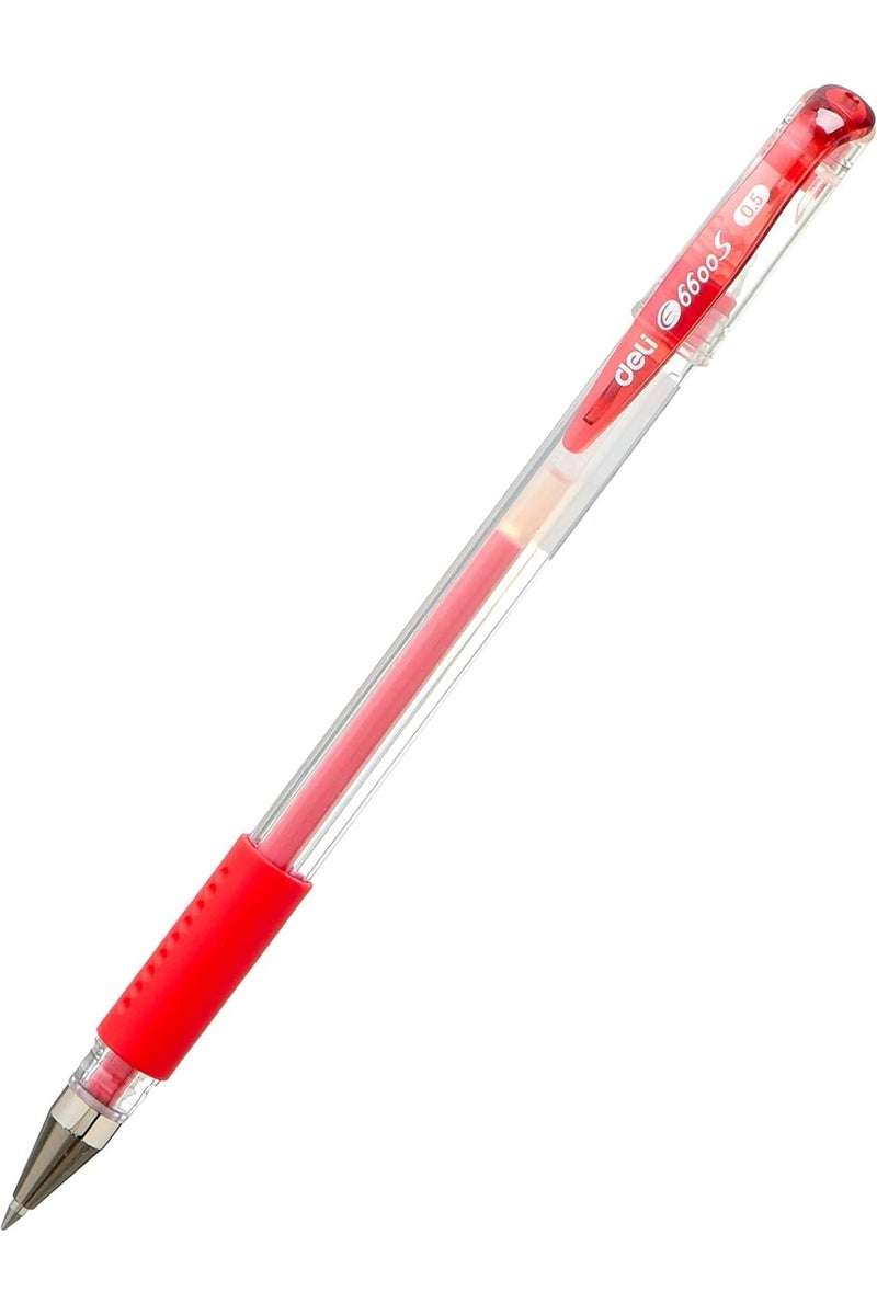 Deli Ballpoint Pen 6600S-RED, Black Ink, 0.5mm - Image 2