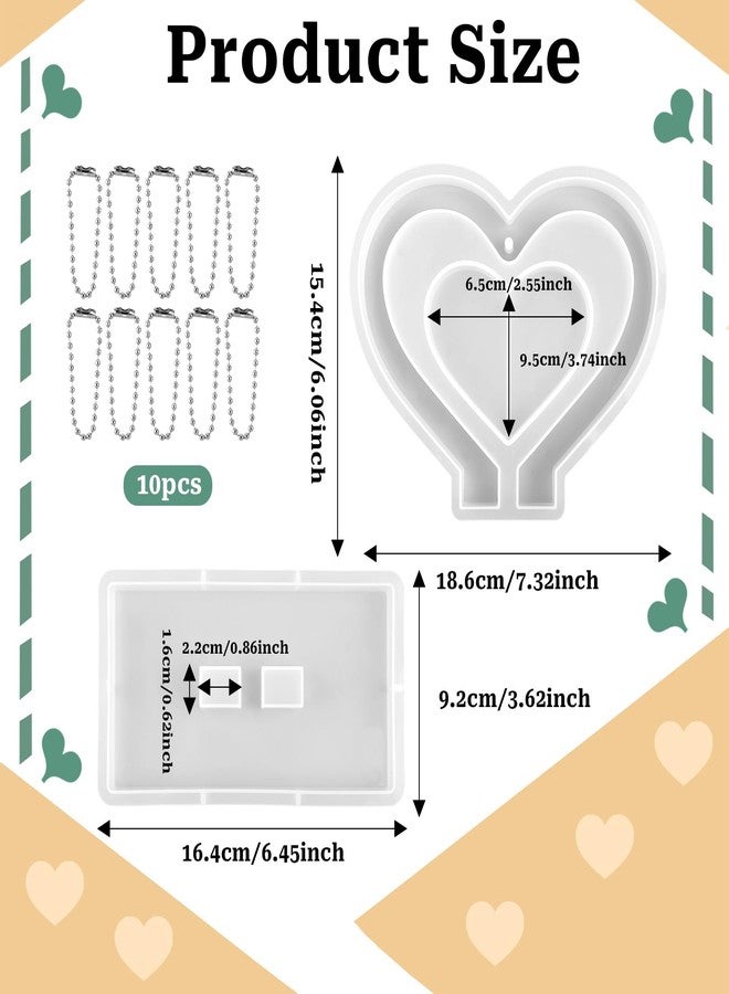 Jeffdad Large Photo Frame Resin Molds, Heart Shape Silicone Mold for Photo Frames Making, DIY Picture Frame Display Unique Mold for Resin Casting Art Crafts Table Home Decor Gift - Image 4
