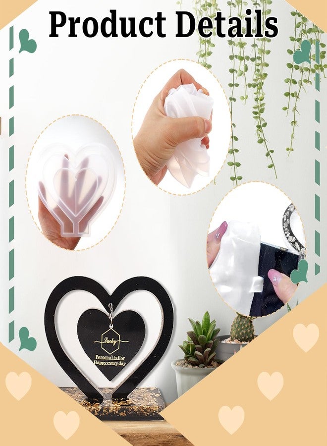 Jeffdad Large Photo Frame Resin Molds, Heart Shape Silicone Mold for Photo Frames Making, DIY Picture Frame Display Unique Mold for Resin Casting Art Crafts Table Home Decor Gift - Image 5