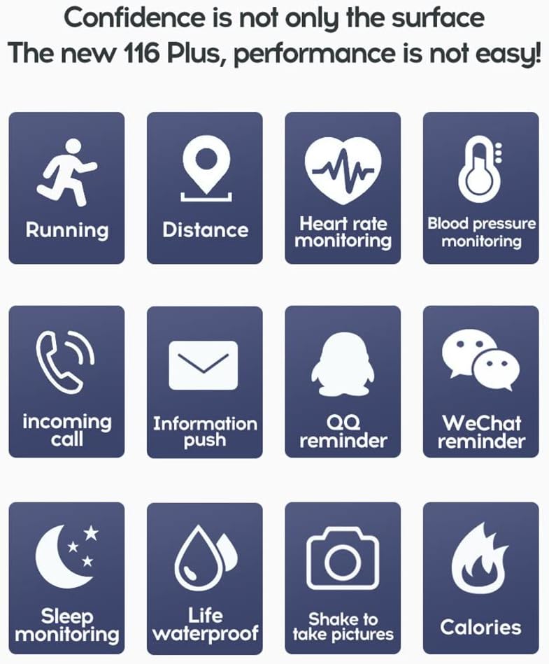 woobles Smart Watch Smart Bracelet Activity Tracker Pedometer for IOS/Android Phone 1.3-inch Touch Screen Fitness Smartwatch - Image 2