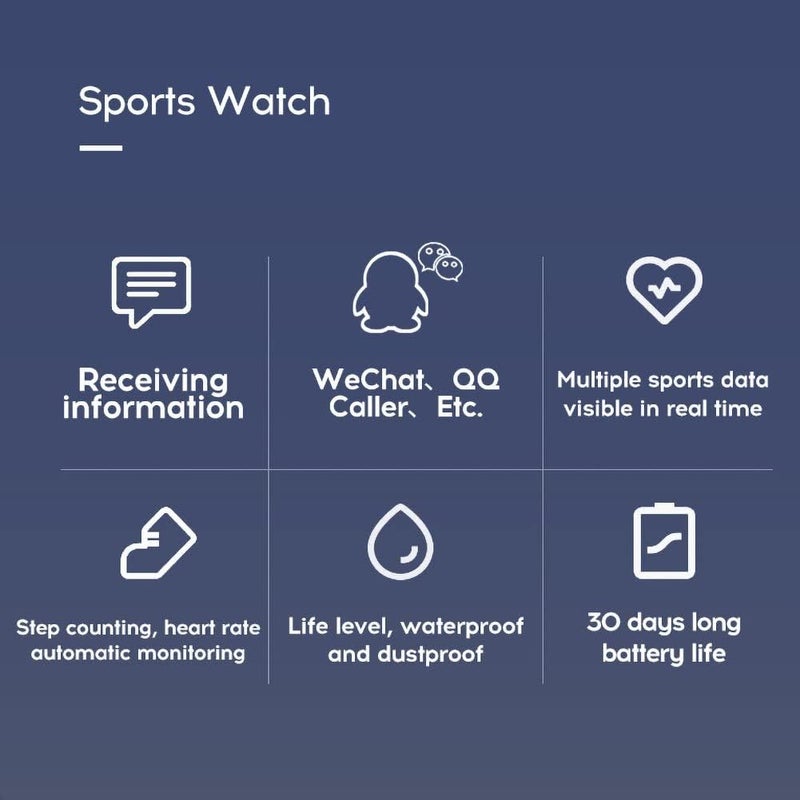 woobles Smart Watch Smart Bracelet Activity Tracker Pedometer for IOS/Android Phone 1.3-inch Touch Screen Fitness Smartwatch - Image 4