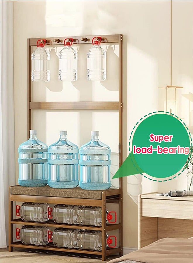 RATSAW Wooden Shoe Rack with Shoe Bench Multifunctional Coat Tree Shoe Storage Cabinet for Unit Entryway Hallway  - Image 2