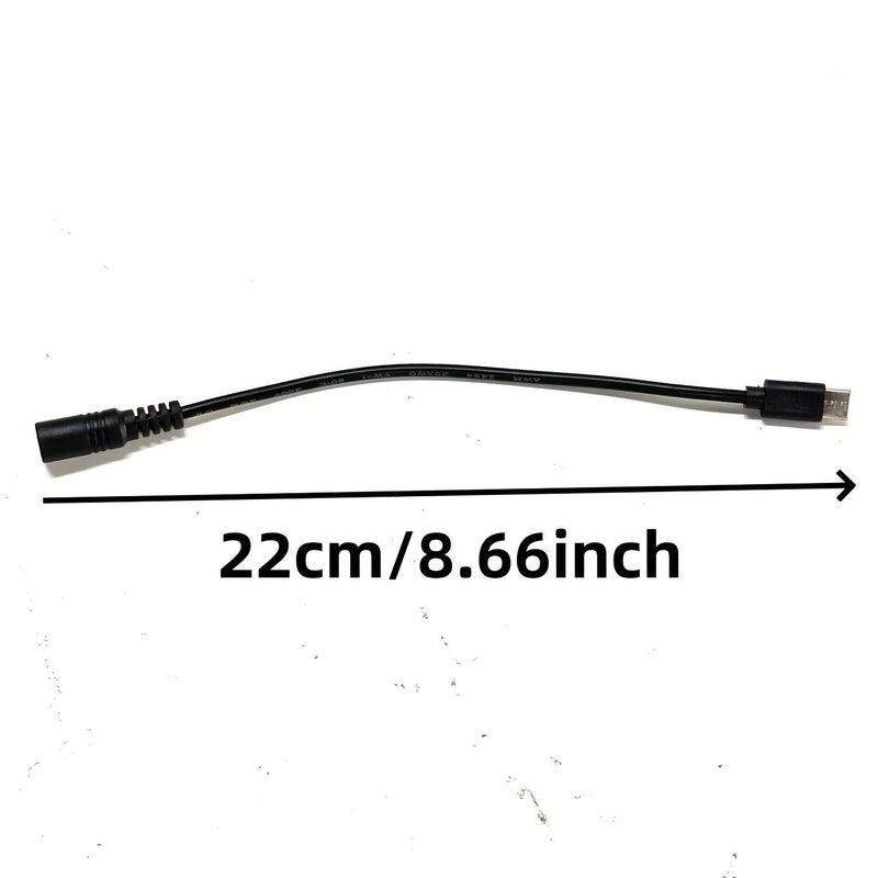 كابل DC إلى USB-C 1 قطعة مع محول طاقة DC أنثى 5.5x2.1 مم إلى ذكر Type-C - Image 1