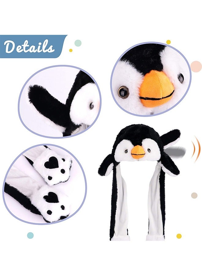 قبعة البطريق بأذنين متحركة تقفز, القبعة تضرب القبعة, العطلة الفضية كوزبلاي ثوب هدية مضحكة للأطفال الأولاد الفتيات, أسود, 22 " - Image 4