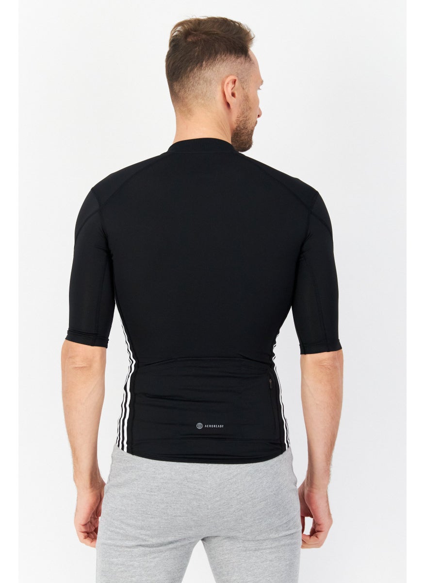Adidas Men Sportswear Fit Brand Logo Training Jersey, Black/White  - Image 4