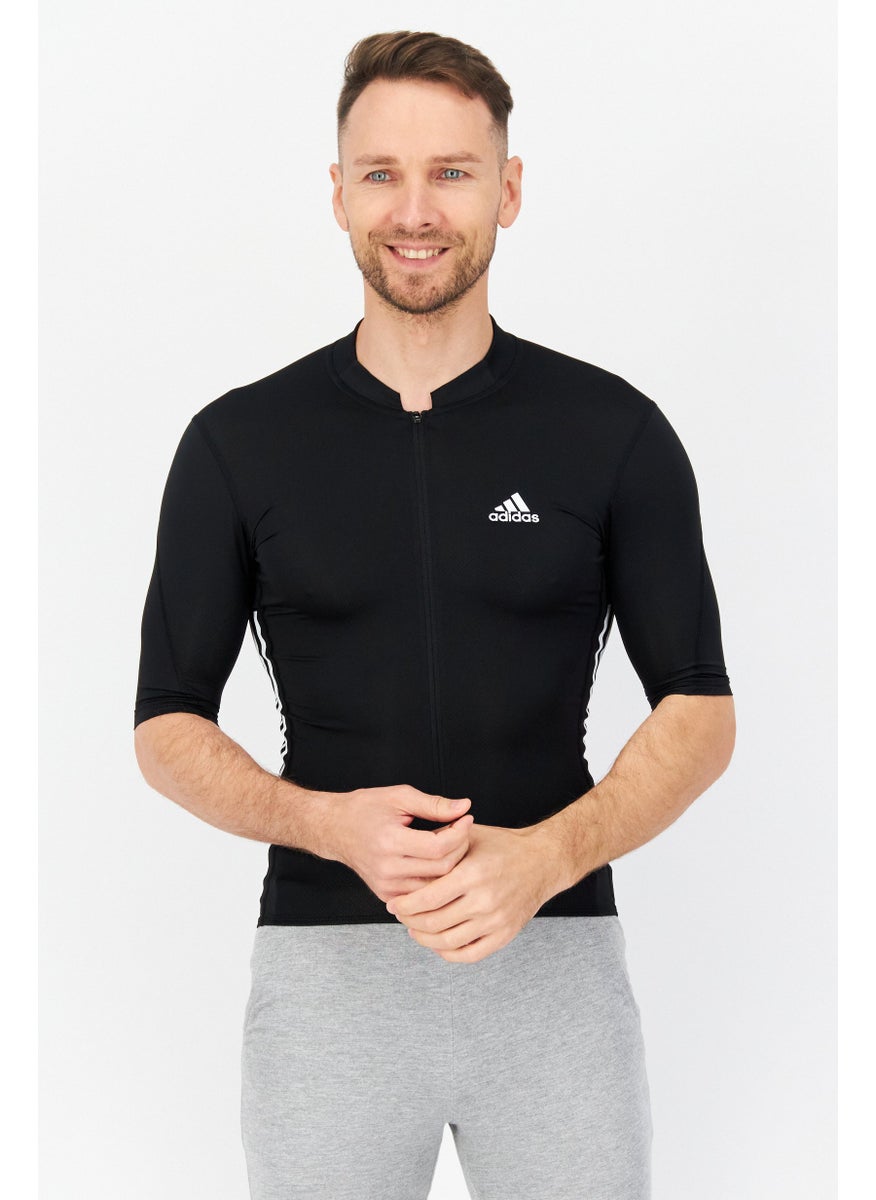 Adidas Men Sportswear Fit Brand Logo Training Jersey, Black/White  - Image 1