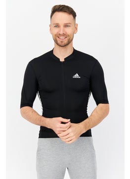Adidas Men Sportswear Fit Brand Logo Training Jersey, Black/White  - Image 1
