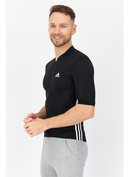 Adidas Men Sportswear Fit Brand Logo Training Jersey, Black/White  - Image 3