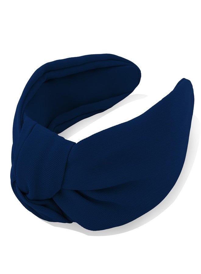 YISSION Knotted Headbands for Women Non Slip Wide Head Band Royal Blue Headband Fashion Head Bands Top Knot Hairband Hair Accessories for Women - Image 3