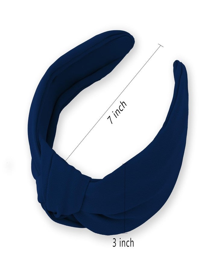 YISSION Knotted Headbands for Women Non Slip Wide Head Band Royal Blue Headband Fashion Head Bands Top Knot Hairband Hair Accessories for Women - Image 2