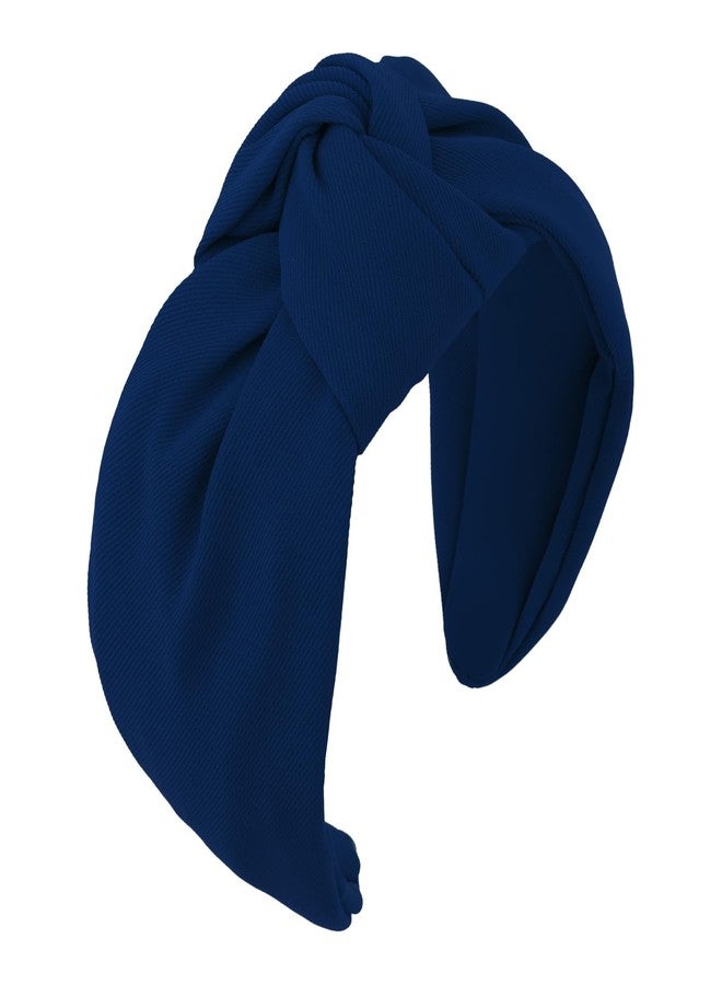 YISSION Knotted Headbands for Women Non Slip Wide Head Band Royal Blue Headband Fashion Head Bands Top Knot Hairband Hair Accessories for Women - Image 1