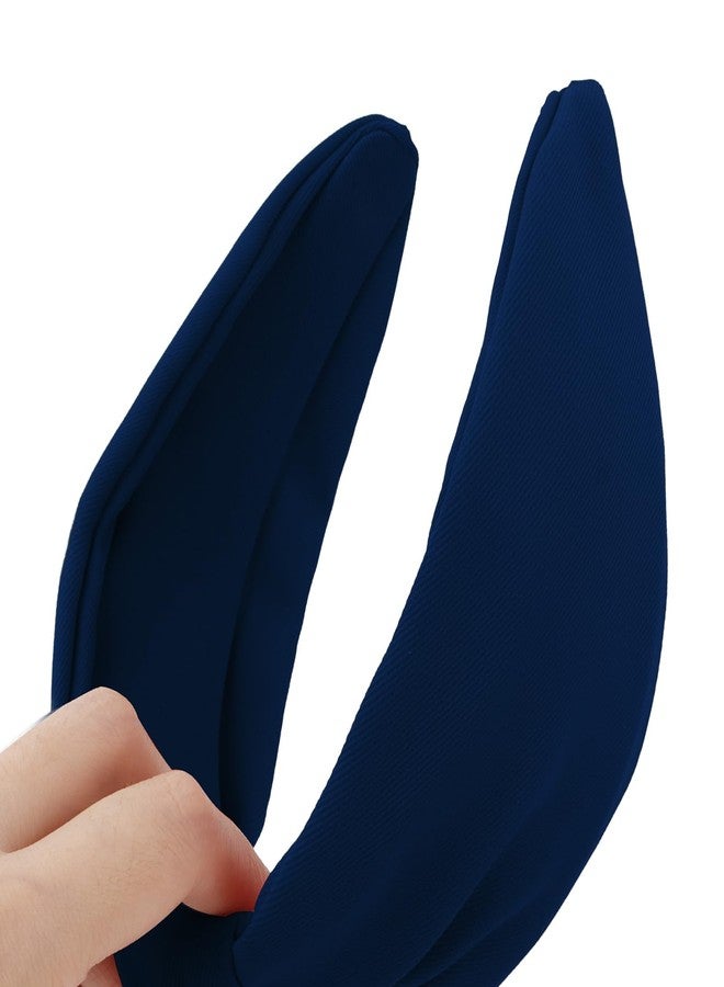 YISSION Knotted Headbands for Women Non Slip Wide Head Band Royal Blue Headband Fashion Head Bands Top Knot Hairband Hair Accessories for Women - Image 4