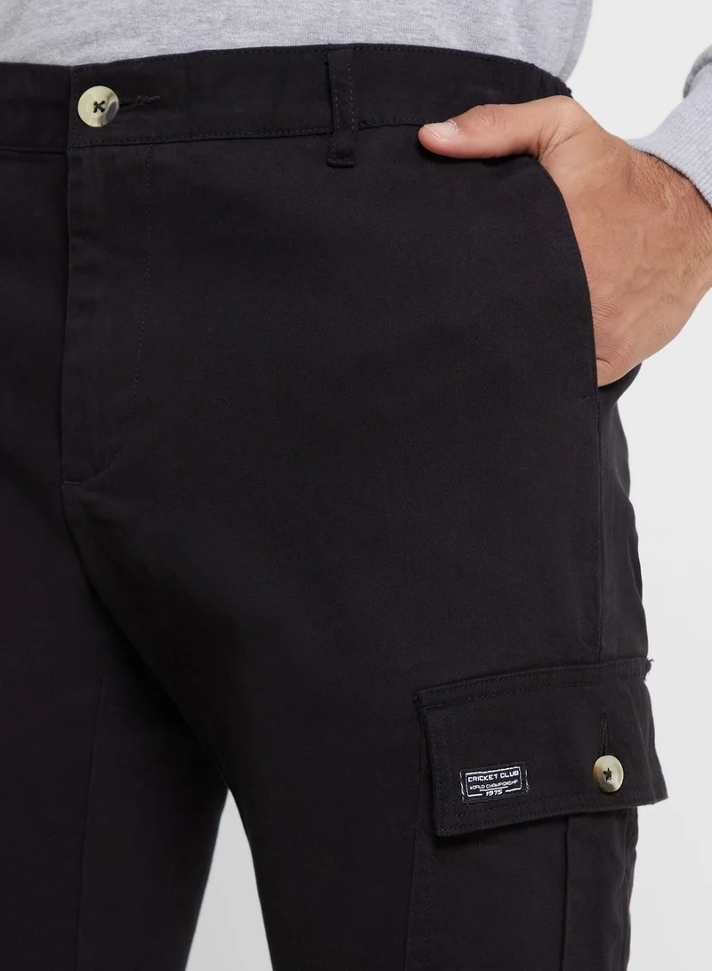 Thomas Scott Thomas Scott Men Comfort Mid-Rise Easy Wash Cargo Trousers