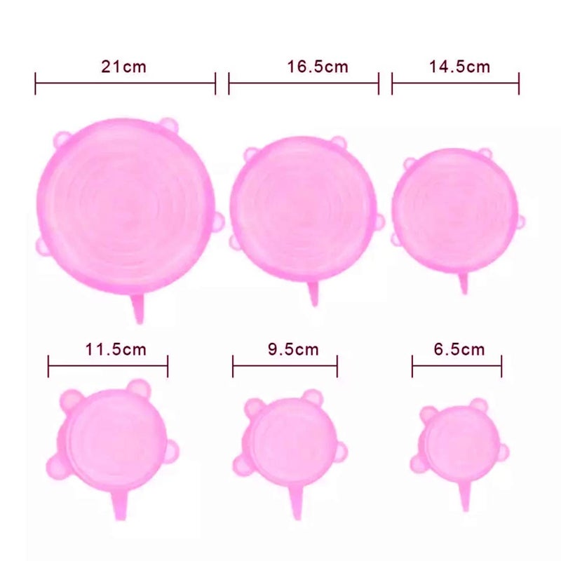 Whitecloud TRANSFORMING HOMES® Silicone Caps Stretch Lids Vacuum Seal Cover Keeping Food Fresh and Freezer Safe (Multicolor, L 201-37) -6 Pcs Set. - Image 4