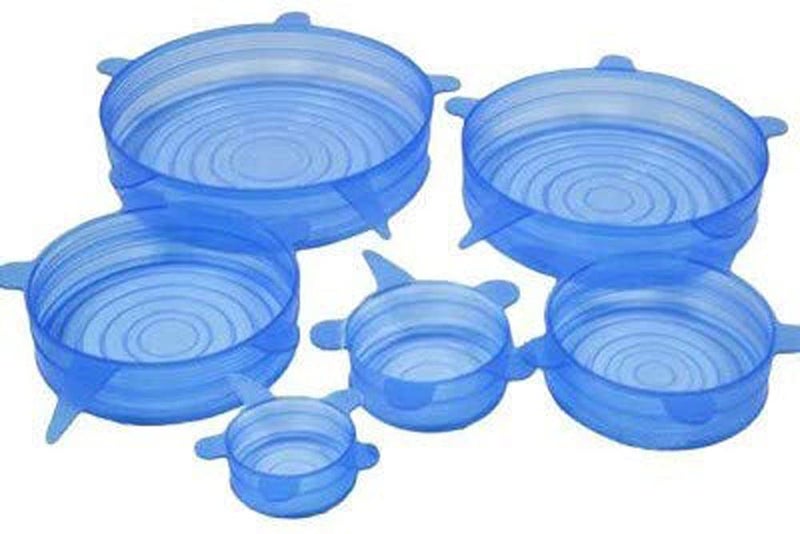 Whitecloud TRANSFORMING HOMES® Silicone Caps Stretch Lids Vacuum Seal Cover Keeping Food Fresh and Freezer Safe (Multicolor, L 201-37) -6 Pcs Set. - Image 1