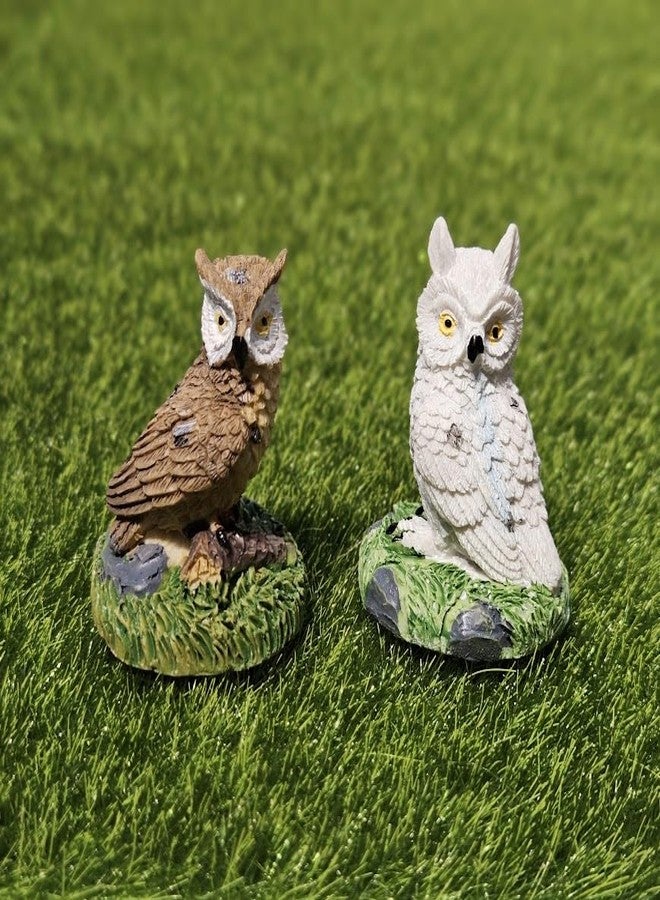 ARUNA DECOR Miniature Owl Figurines Set of 2 – Cute Garden Decor, Dollhouse Accessory & Thoughtful Gift for Nature Lovers - Image 1