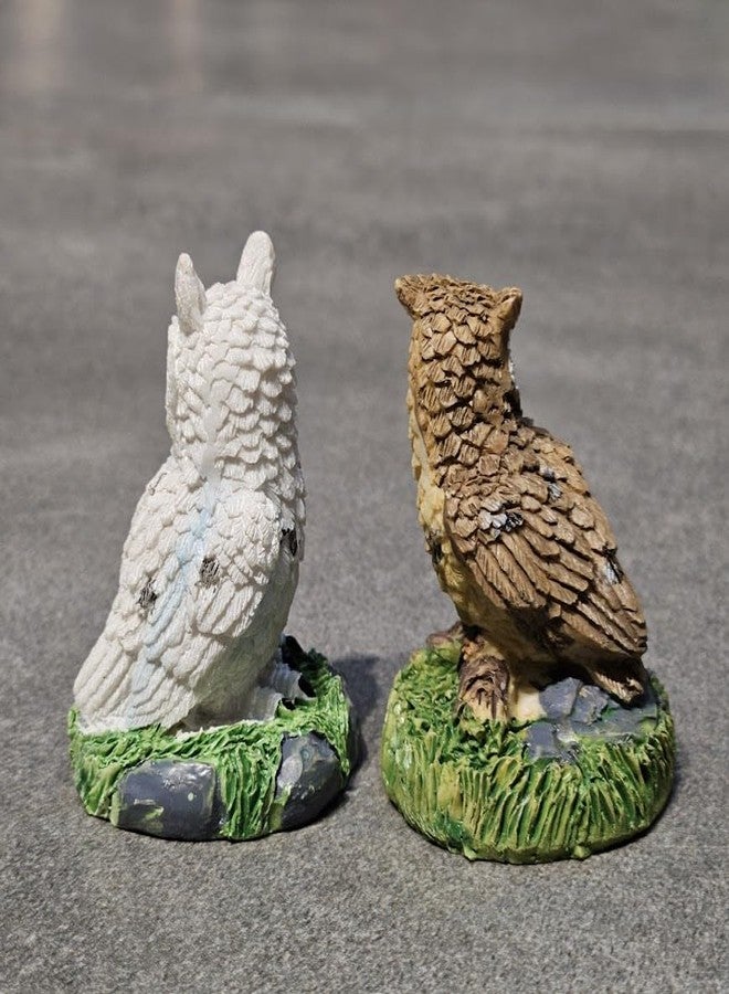 ARUNA DECOR Miniature Owl Figurines Set of 2 – Cute Garden Decor, Dollhouse Accessory & Thoughtful Gift for Nature Lovers - Image 3