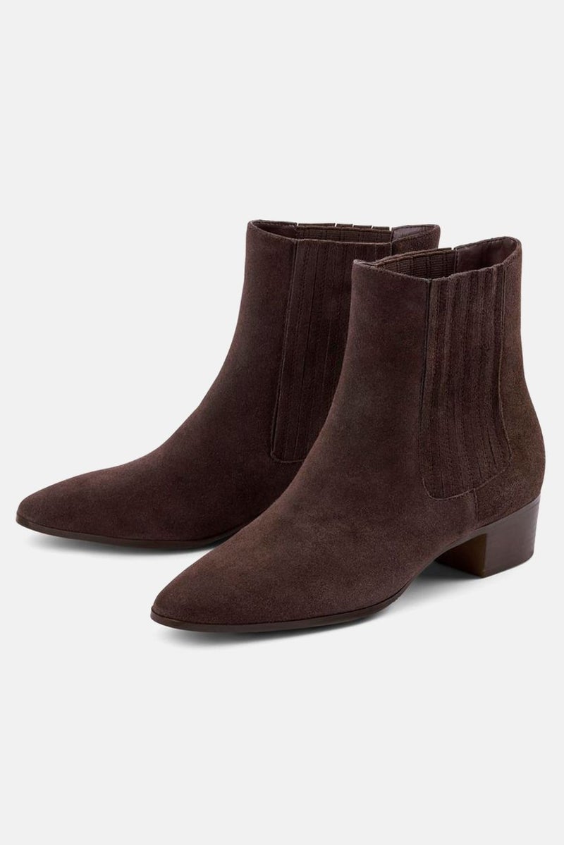 Tchibo Women Ankle Suede Booties, Brown - Image 2
