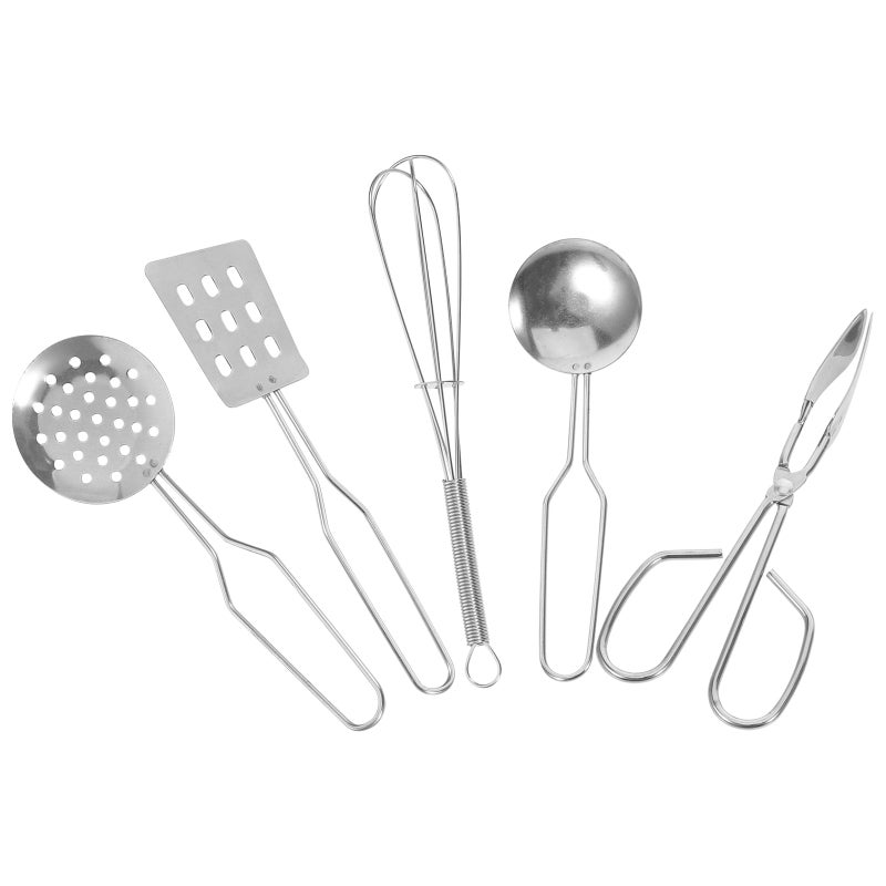 🧸 طقم أدوات مطبخ لعب تمثيلية فضي واقعي - Image 1